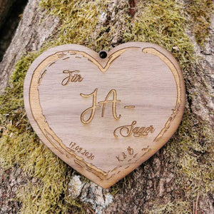 Holz Herz "Für JA-Sager" aus Nussbaum